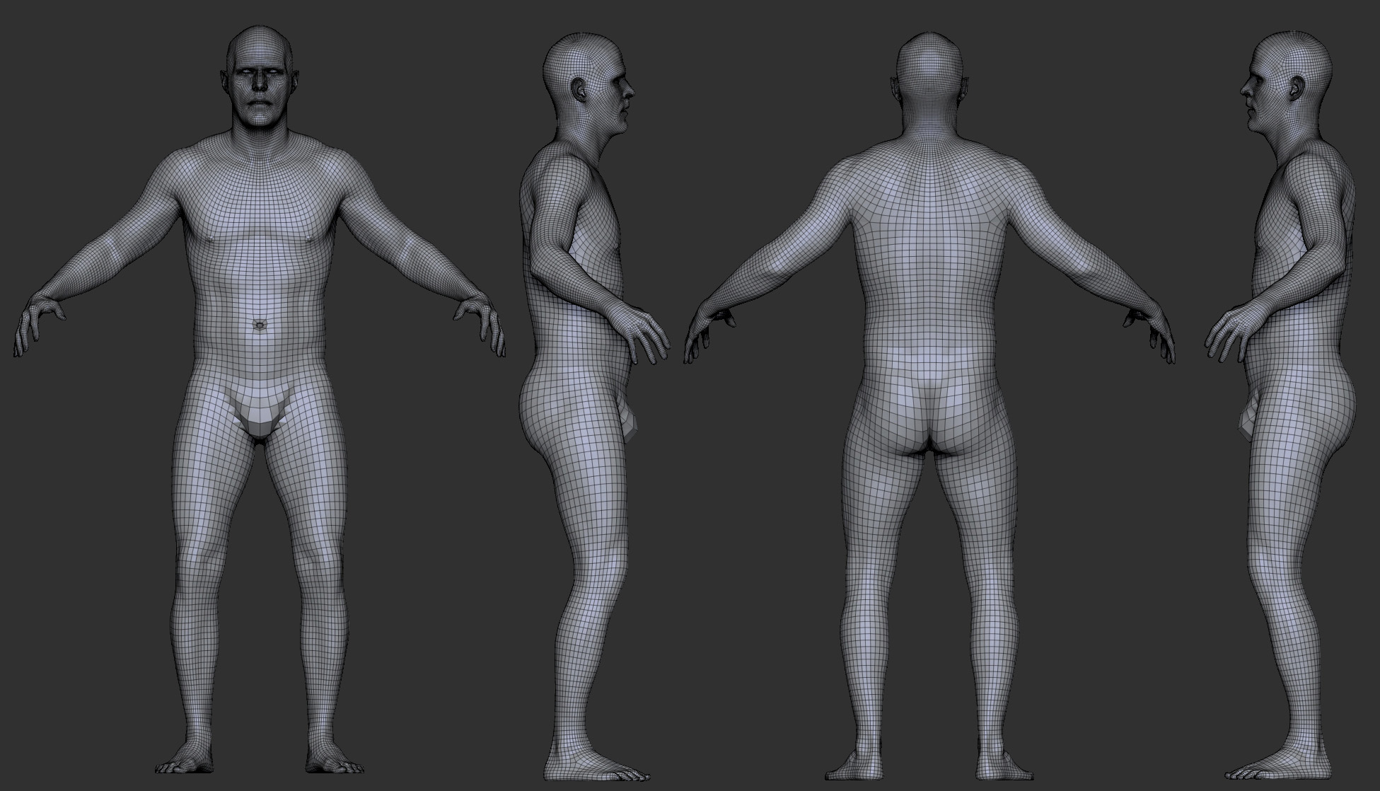 Rugged male 3d model from scanned data